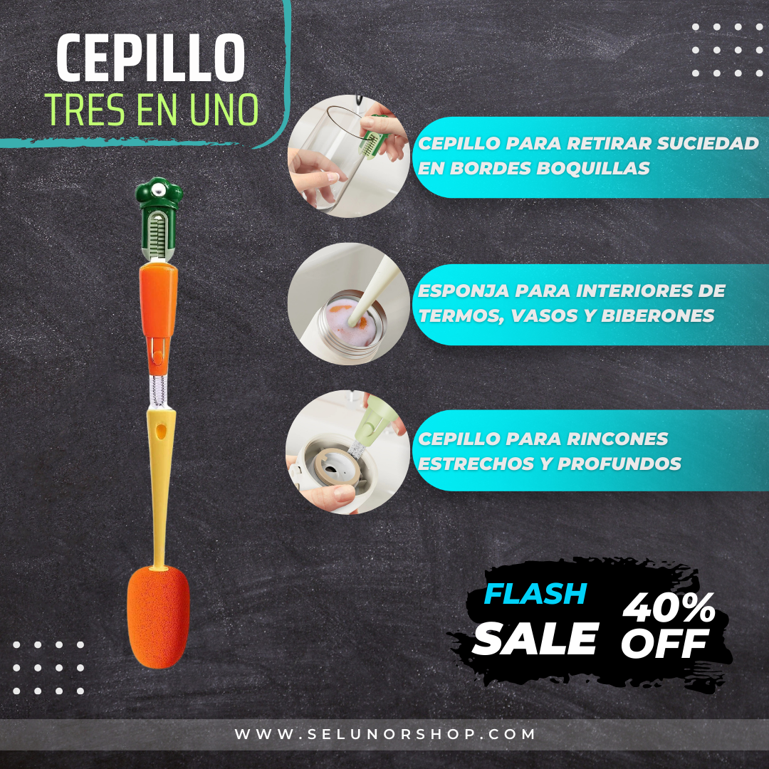Turbo Brush Pro, Set cepillo Eléctrico y Cepillo 3 en 1