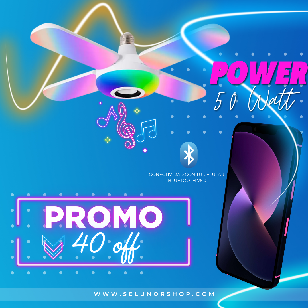 DawBeat Bombillo De Luces Inteligentes Con Parlante Incorporado